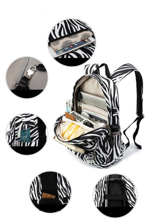 Zebra Backpack with USB