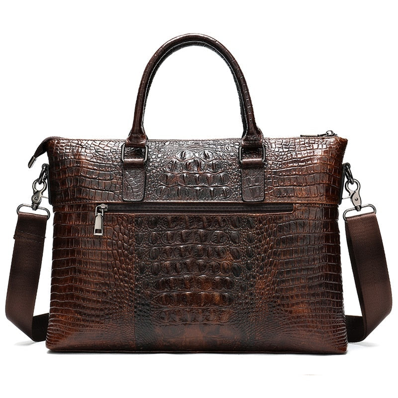 Luxury Croco Leather Laptop Bag 14-inch