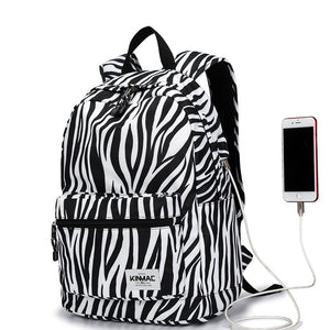 Zebra Backpack with USB