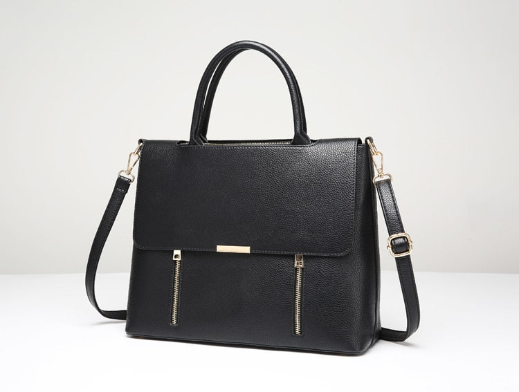 Leather Shoulder Laptop Bag For Women 14-inch