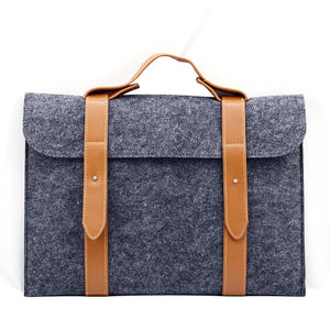 Leather Strip Wool Laptop Sleeve 13-inch - Laptop Bags Australia