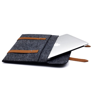 Leather Strip Wool Laptop Sleeve 13-inch - Laptop Bags Australia