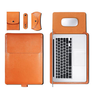 Leather Sleeve Set With Support Frame for MacBook 15-inch - Laptop Bags Australia