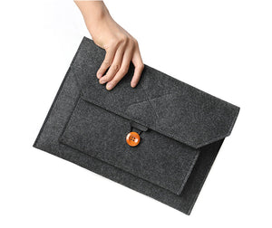 The Buttoned Wool Laptop Sleeve 14-inch - Laptop Bags Australia