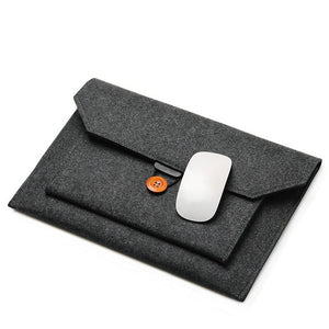 The Buttoned Wool Laptop Sleeve 14-inch - Laptop Bags Australia
